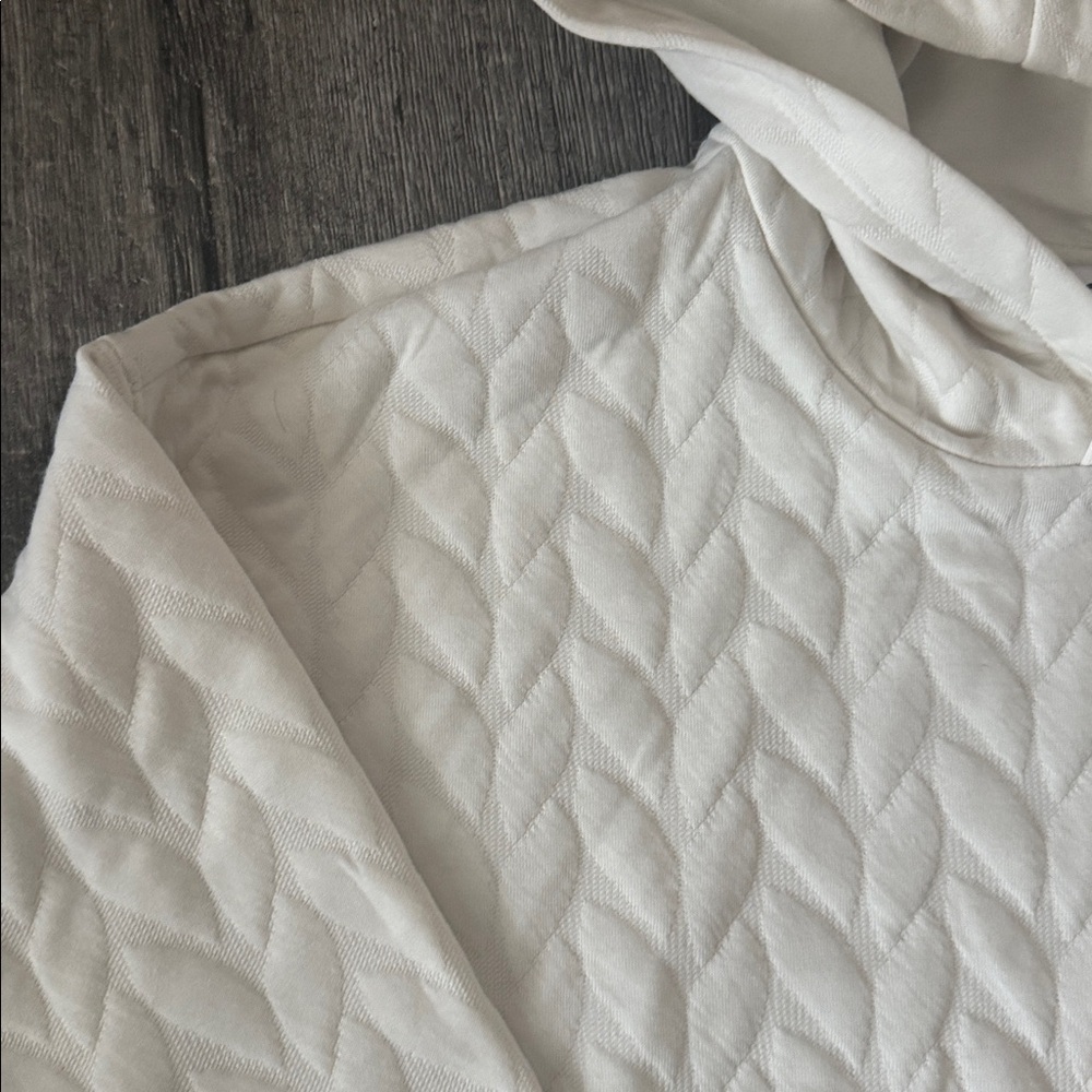 Girl’s Off-white Textured Pullover Hoodie Size Large - Picture 3 of 6